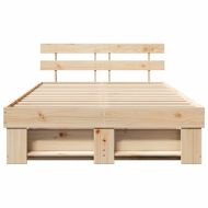 Рамка за легло Кафяво 135 x 190 cm Солидно борово дърво