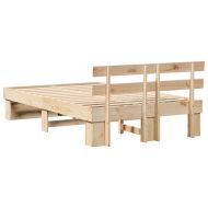Рамка за легло Кафяво 135 x 190 cm Солидно борово дърво
