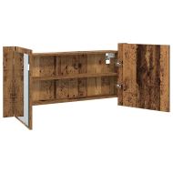 LED Огледало за Съхранение Старо дърво 100 x 12 x 45 см