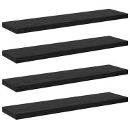 Етажерка Борд 4 pcs Черно 40 x 10 x 1,5 cm Инженерно дърво