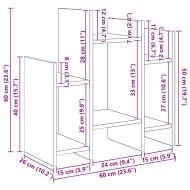 Страничен шкаф Черния дъб 60 x 26 x 60 см Инженерно дърво