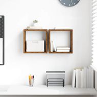 Стени за рафтове с рафт Старо дърво Инженерно дърво