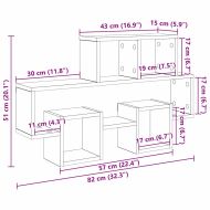 Стенен рафт с рафт Черен дъб 82 x 15 x 51 см Инженерно дърво