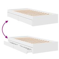 Рамка за легло, с чекмеджета, без матрак, бяла, 90x190 см