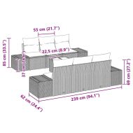 Градински Софа Комплект 7 pcs Светлосиво полиратан