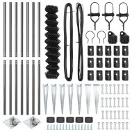 Стълб за ограда. Сив 10 x 1,4 м (мрежа 60 x 60 мм)