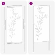 Екран за градинска неприкосновеност Флорален Черно 50 x 140 см