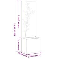 Екран за градинска неприкосновеност Флорален Бяло 50 x 150 cm