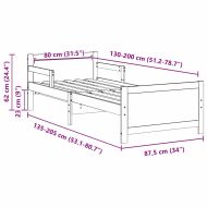 Рамка за легло с таблото Бяло 80 x 200 cm Инженерно дърво