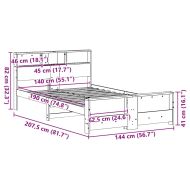 Рамка за легло с таблото Кафяво с восъчно покритие 140 x 190 cm