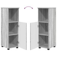 Шкаф за баня Сив Сонома 30 x 35 x 95 см Инженерно дърво & Метал