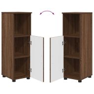 Шкаф за баня Кафяв дъб 30 x 35 x 95 см Инженерно дърво & Метал
