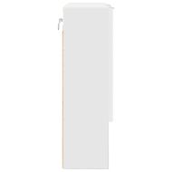 Шкаф с огледало с врата Бяло 59 x 17 x 55 см Инженерно дърво