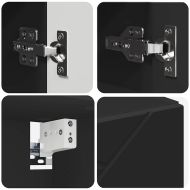 Шкаф с огледало с врата Черно 59 x 17 x 55 см Инженерно дърво