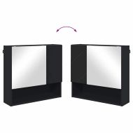 Шкаф с огледало с врата Черно 59 x 17 x 55 см Инженерно дърво