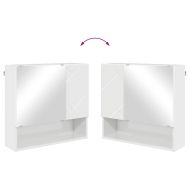 Шкаф с огледало Лъскаво бяло 59 x 17 x 55 см Инженерно дърво