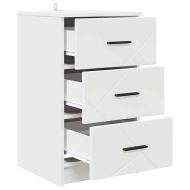 Нощен шкаф Бяло 38 x 38 x 66 см Инженерна дървесина