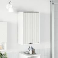 Шкаф за баня Монтиране на стена Лъскаво бяло 39 x 23,5 x 65 см