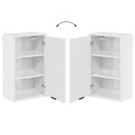 Шкаф за баня Монтиране на стена Лъскаво бяло 39 x 23,5 x 65 см