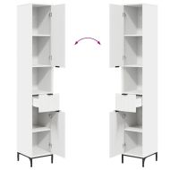 Шкаф за баня Бяло 31,5 x 33 x 190 см Инженерно дърво & Метал