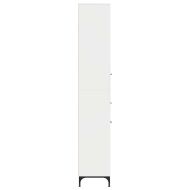 Шкаф за баня с чекмедже с врата Лъскаво бяло 31,5 x 33 x 190 см