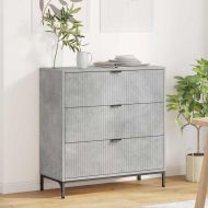 Служебен шкаф Циментено сиво 79,5 x 33 x 82 см Инженерно дърво