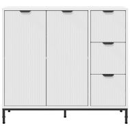 Служебен шкаф с чекмедже Бяло 89,5 x 33 x 82 см Инженерно дърво