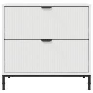 Нощно шкафче с чекмедже Бяло 63.5 x 36 x 61 см Инженерно дърво