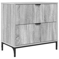 Нощно шкафче Сив сонома 63.5 x 36 x 61 см Инженерно дърво