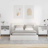 Нощен шкаф 2 pcs Бяло 49 x 36 x 61 см Инженерно дърво