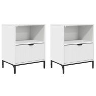 Нощен шкаф 2 pcs Бяло 49 x 36 x 61 см Инженерно дърво
