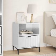 Нощен шкаф Бяло Със Силен Гланц 49 x 36 x 61 см Инженерно дърво