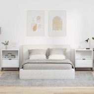 Нощен шкаф 2 pcs Бяло Със Силен Гланц 49 x 36 x 61 см