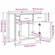 Служебен шкаф с чекмедже Черния дъб 79,5 x 35,5 x 74,5 см