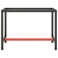 Рамка за работна маса матово черно и червено 110x50x79 см метал