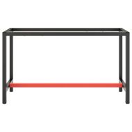 Рамка за работна маса матово черно и червено 140x50x79 см метал
