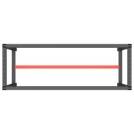 Рамка за работна маса матово черно и червено 140x50x79 см метал