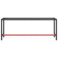 Рамка за работна маса матово черно и червено 210x50x79 см метал