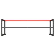 Рамка за работна маса матово черно и червено 180x57x79 см метал