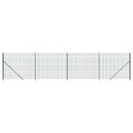 Плетена оградна мрежа с фланец, зелена, 2,2x10 м
