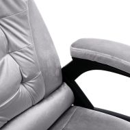 Масажиращ офис стол, светлосив, кадифе