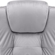 Масажиращ офис стол, светлосив, кадифе