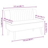 Диван, плат, 117x55,5x77 см, зелен