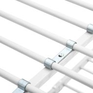 Двуетажно легло, бяло, метал, 90x200 см