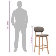 Бар табуретки, 2 бр, таупе, текстил