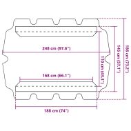 Резервен сенник за градинска люлка, син, 188/168x145/110 см