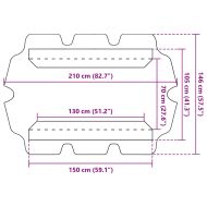 Резервен сенник за градинска люлка, кафяв, 150/130x105/70 см