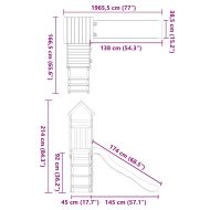 Комбинирано детско съоръжение, масивна дугласка дървесина