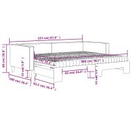 Канапе с изтеглящо легло и матрак кремаво 90x200 см плат