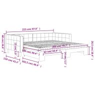 Канапе с изтеглящо легло и матраци синьо 100x200 см кадифе